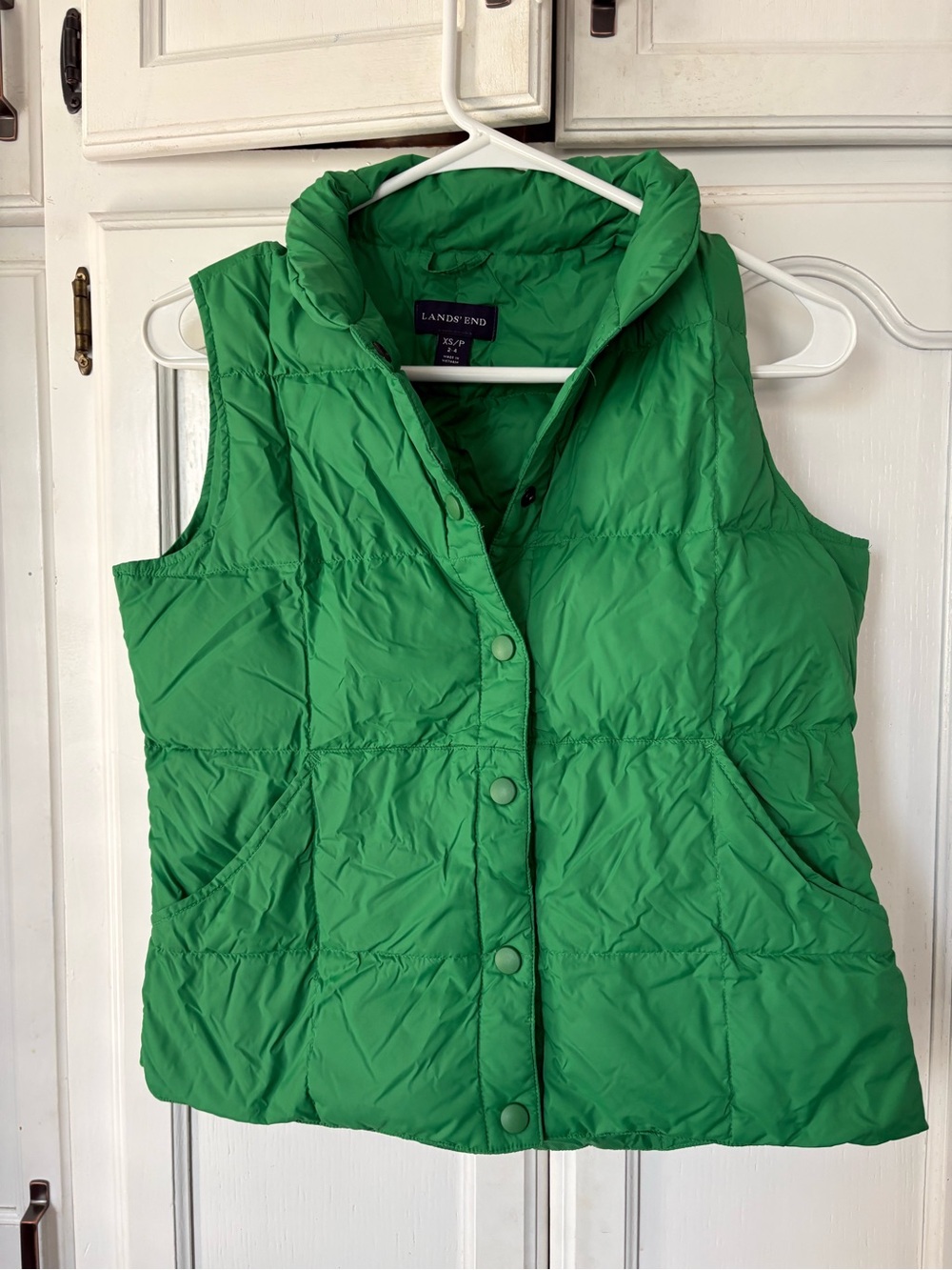 Lands' End Kelly Green Quilted Puffer Vest